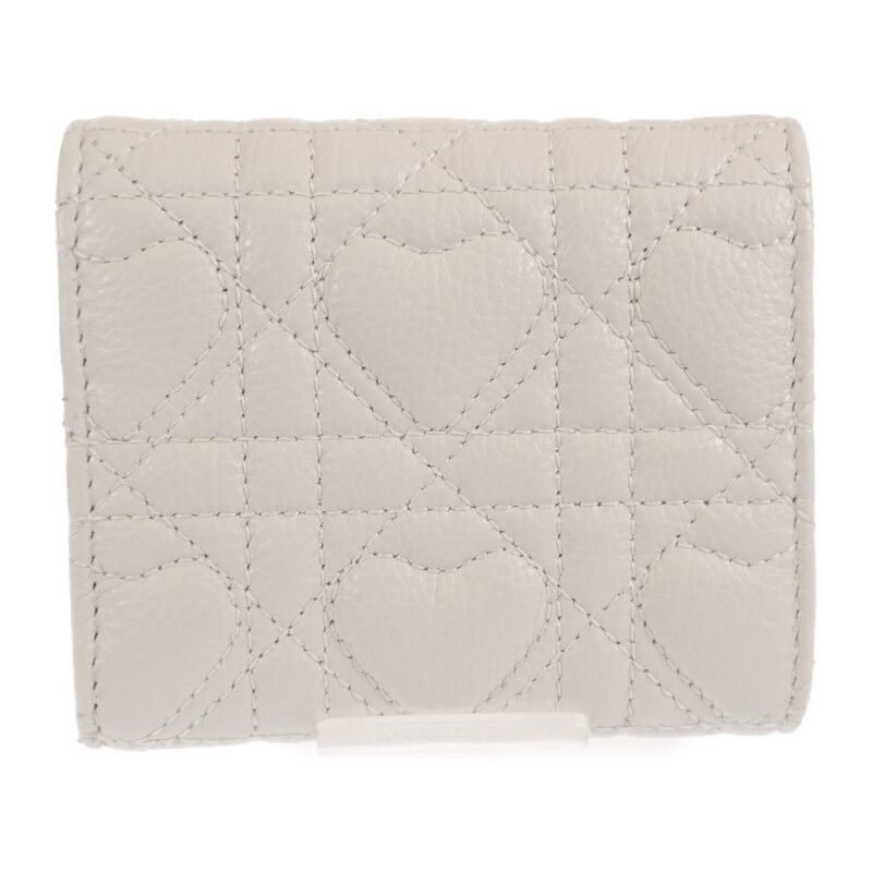 Christian DIOR Caro Hibiscus Wallet S5175unid_m030 Trifold Wallet Calf White