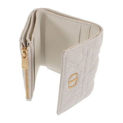 Christian DIOR Caro Hibiscus Wallet S5175unid_m030 Trifold Wallet Calf White