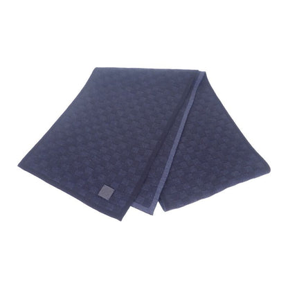 Louis Vuitton Neo Petit Damier M77987 Scarf Wool Leather Navy Men's Women's [AB