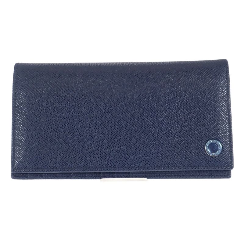 Bvlgari MAN 283811 Bifold Wallet Calf Navy Men's Iseya
