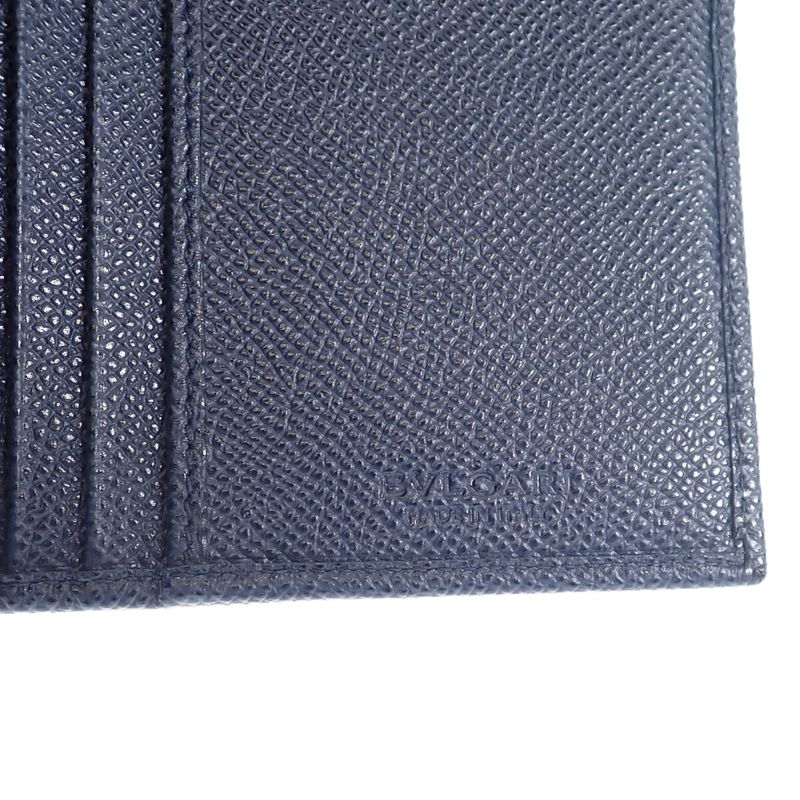 Bvlgari MAN 283811 Bifold Wallet Calf Navy Men's Iseya