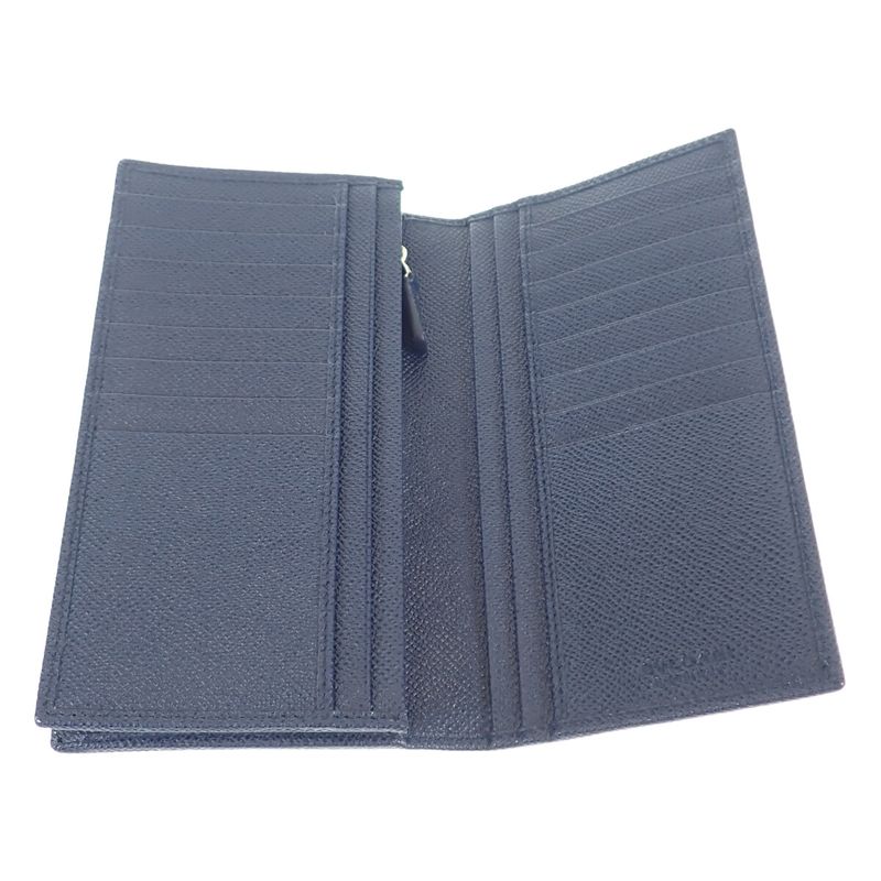 Bvlgari MAN 283811 Bifold Wallet Calf Navy Men's Iseya