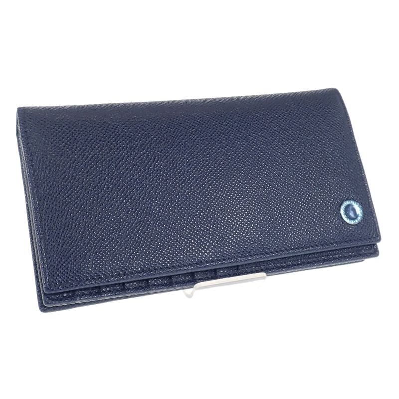 Bvlgari MAN 283811 Bifold Wallet Calf Navy Men's Iseya