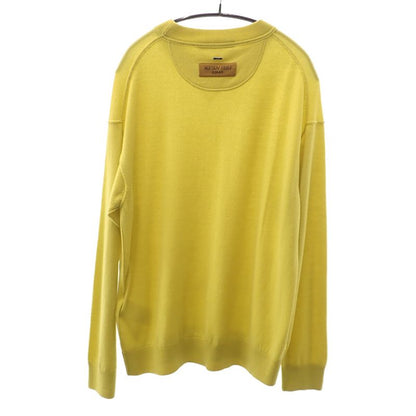 Louis Vuitton Inside Out Knit Size L Sweater Cashmere Silk Nylon Yellow Mens