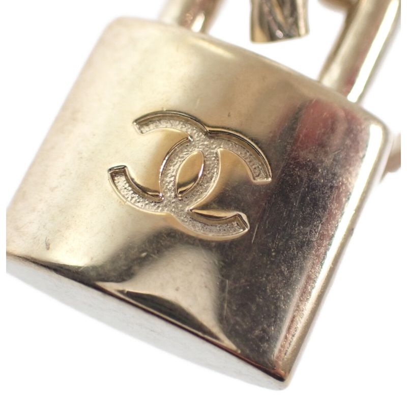 Chanel Cadenna Padlock Ab5936 Earrings Metal Gold Ladies [AB Rank]