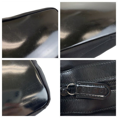 Gucci Bamboo Black Silver Hardware Nylon 000 2214 0531 Shoulder Bag Women 505810