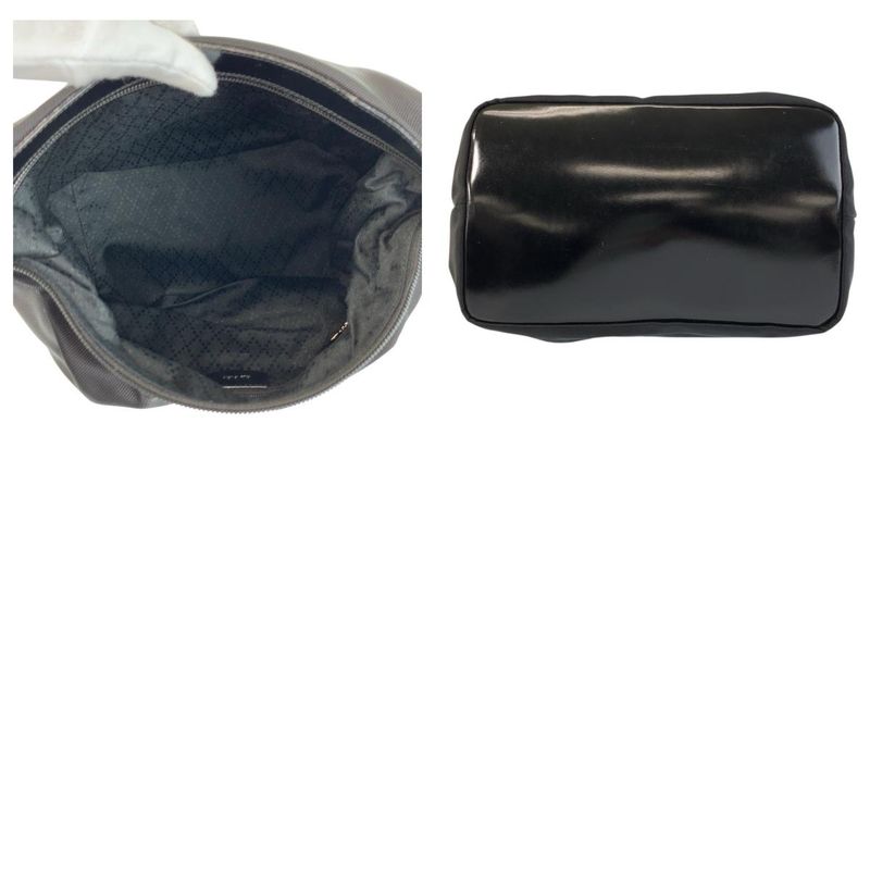 Gucci Bamboo Black Silver Hardware Nylon 000 2214 0531 Shoulder Bag Women 505810