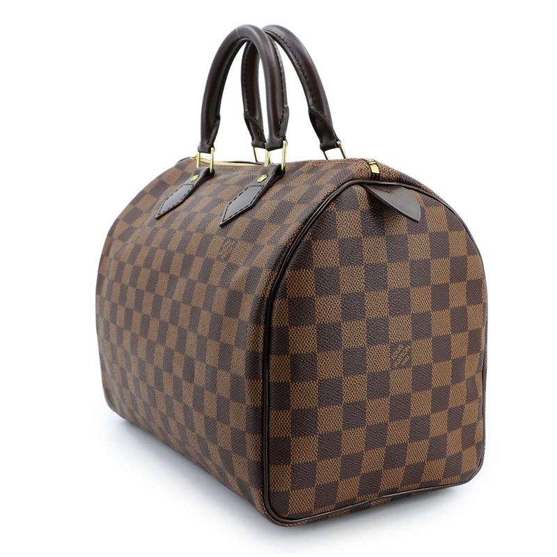 Louis Vuitton Damier Speedy 30 Hand Bag Ebène Brown N41531 Gold Hardware Speedy