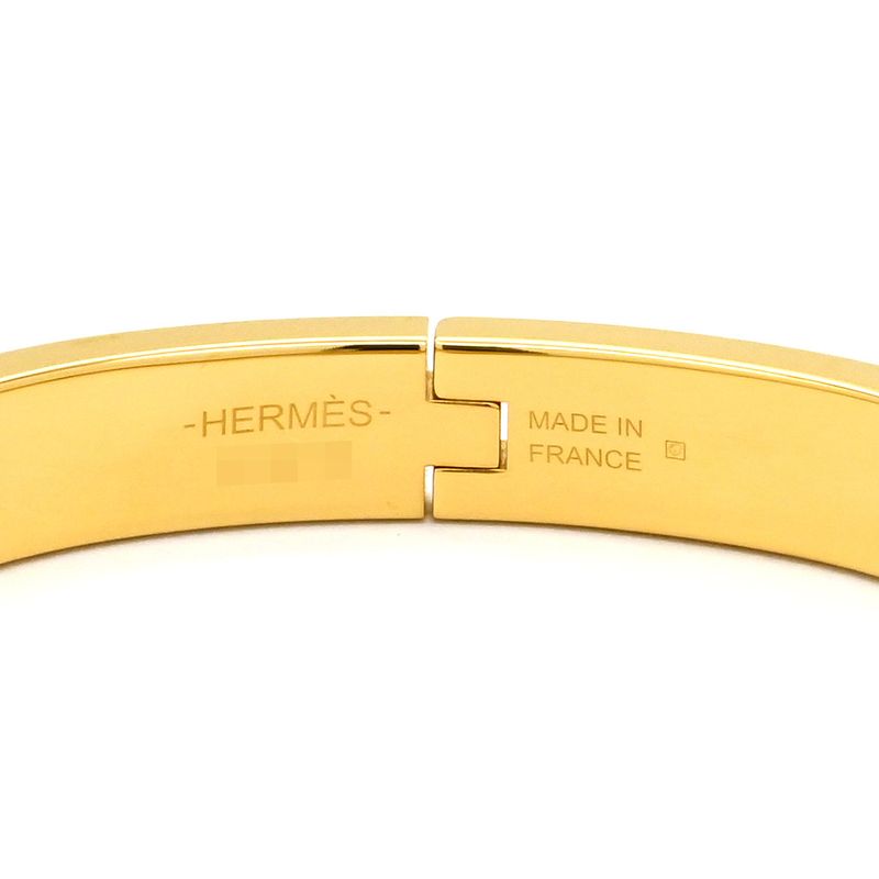 Hermes Bangle Mini Click PM Chaine D'ancre GP Metal Enamel Yellow X Gold