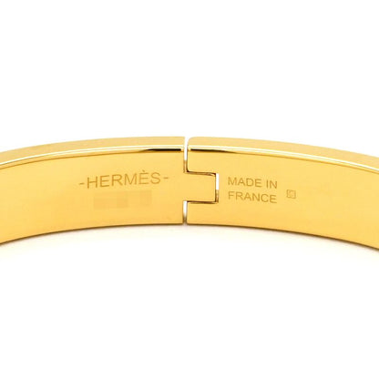 Hermes Bangle Mini Click PM Chaine D'ancre GP Metal Enamel Yellow X Gold