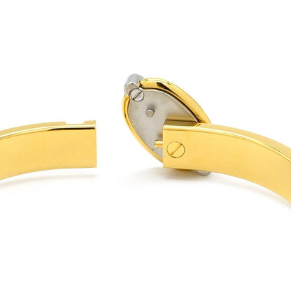 Hermes Bangle Mini Click PM Chaine D'ancre GP Metal Enamel Yellow X Gold