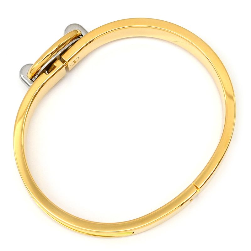 Hermes Bangle Mini Click PM Chaine D'ancre GP Metal Enamel Yellow X Gold