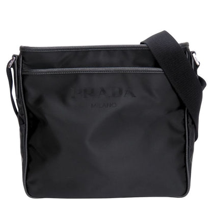 Prada Shoulder Bag 2vh797 Nylon Saffiano Leather NERO Black Crossbody Triangle