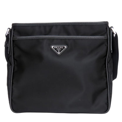 Prada Shoulder Bag 2vh797 Nylon Saffiano Leather NERO Black Crossbody Triangle