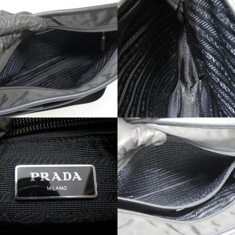 Prada Shoulder Bag 2vh797 Nylon Saffiano Leather NERO Black Crossbody Triangle