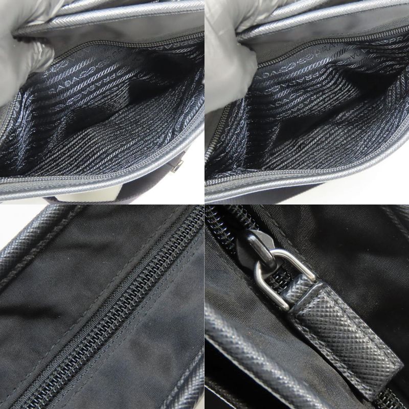 Prada Shoulder Bag 2vh797 Nylon Saffiano Leather NERO Black Crossbody Triangle