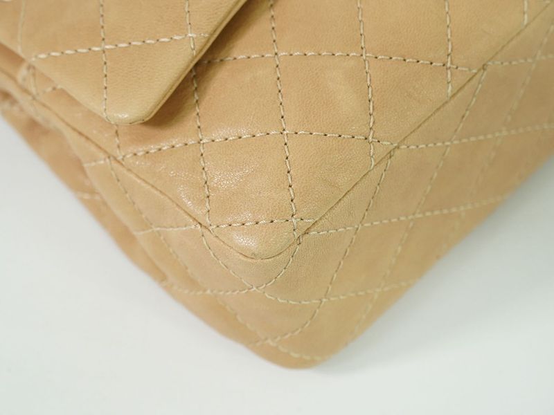 Authentic Chanel Coco Mark Matelasse Double Flap Chain Shoulder Bag Leather