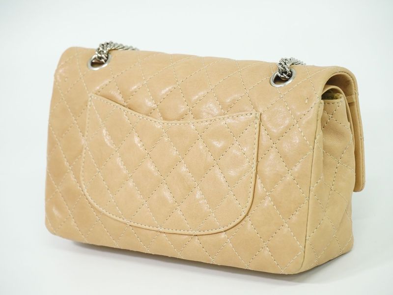 Authentic Chanel Coco Mark Matelasse Double Flap Chain Shoulder Bag Leather