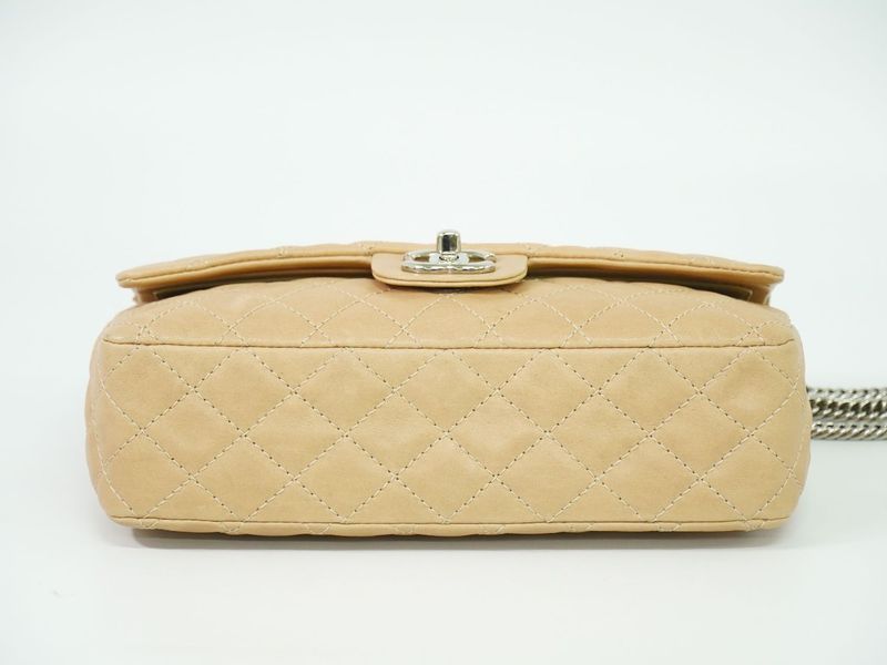 Authentic Chanel Coco Mark Matelasse Double Flap Chain Shoulder Bag Leather