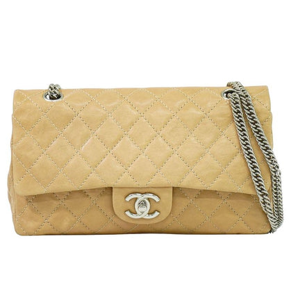 Authentic Chanel Coco Mark Matelasse Double Flap Chain Shoulder Bag Leather