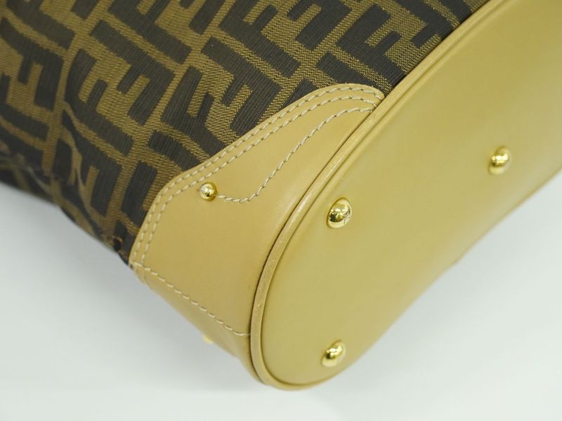 Authentic Fendi Zucca Bucket Tote Handbag Canvas Brown 8bh091 Zucca Bag