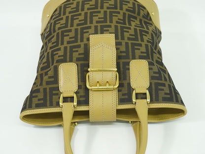 Authentic Fendi Zucca Bucket Tote Handbag Canvas Brown 8bh091 Zucca Bag