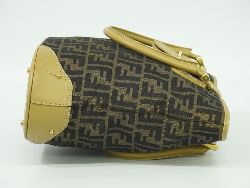 Authentic Fendi Zucca Bucket Tote Handbag Canvas Brown 8bh091 Zucca Bag