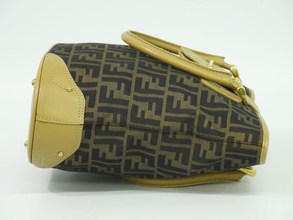 Authentic Fendi Zucca Bucket Tote Handbag Canvas Brown 8bh091 Zucca Bag