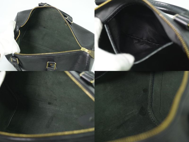 Authentic Louis Vuitton LV Speedy 35 Epi Leather Handbag Mini Boston Bag Noir