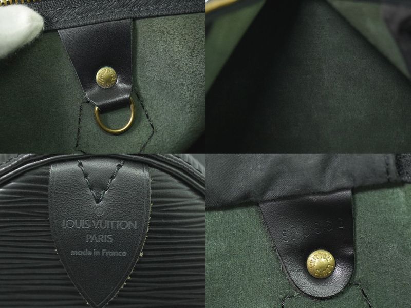 Authentic Louis Vuitton LV Speedy 35 Epi Leather Handbag Mini Boston Bag Noir