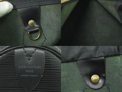 Authentic Louis Vuitton LV Speedy 35 Epi Leather Handbag Mini Boston Bag Noir