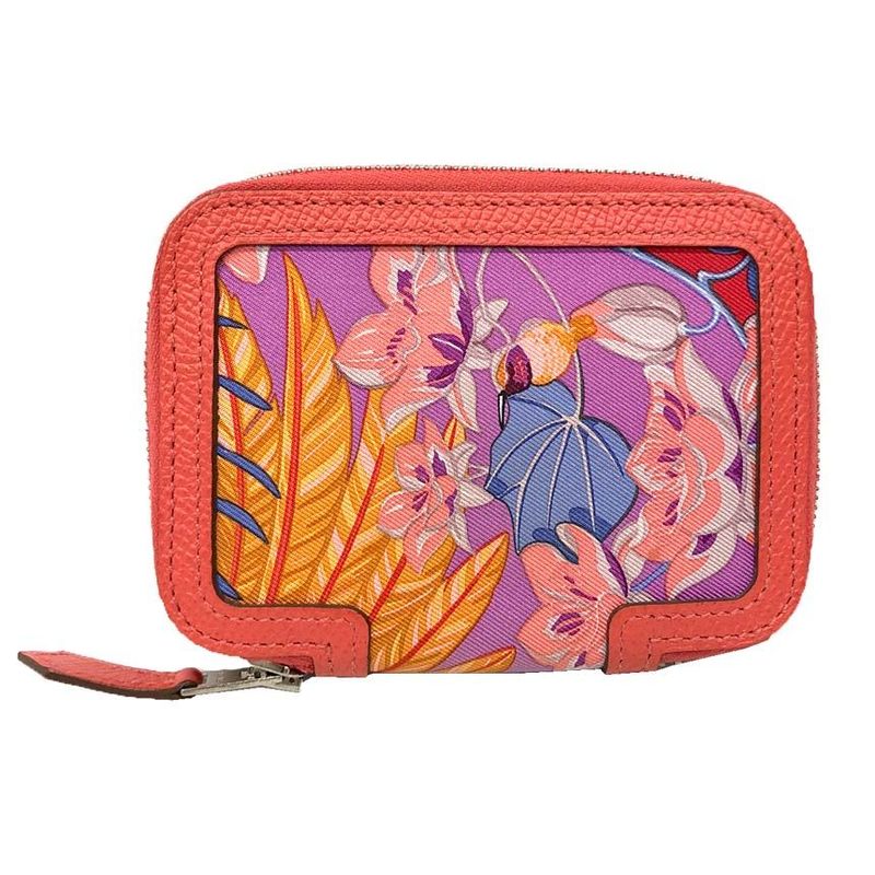 Hermes Coin Case Coin Purse Foldable Wallet Soicourt Flamingo Party Rose