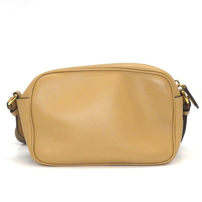 Fendi Shoulder Bag Small Cam 8bs042 FF Logo Camel Leather Gold Hardware 8bs042