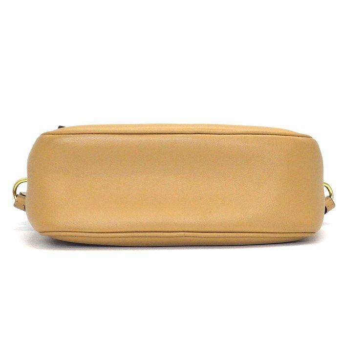 Fendi Shoulder Bag Small Cam 8bs042 FF Logo Camel Leather Gold Hardware 8bs042