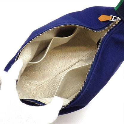 Hermes Bath Pouch/handbag Brid A Black PM Marine Cotton Silver Hardware