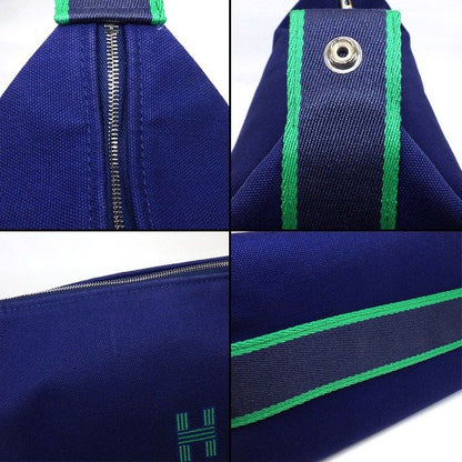 Hermes Bath Pouch/handbag Brid A Black PM Marine Cotton Silver Hardware