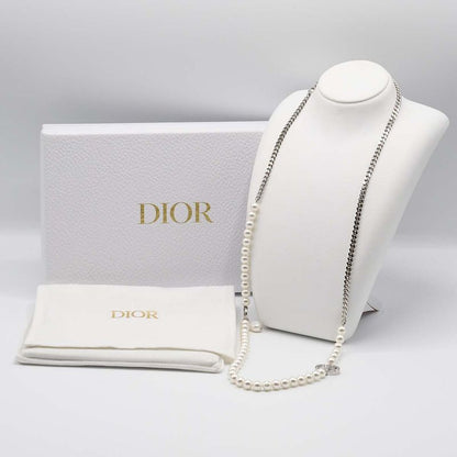 Christian DIOR Long Necklace 30 Montaigne Faux Pearl Accessories With Box H19577