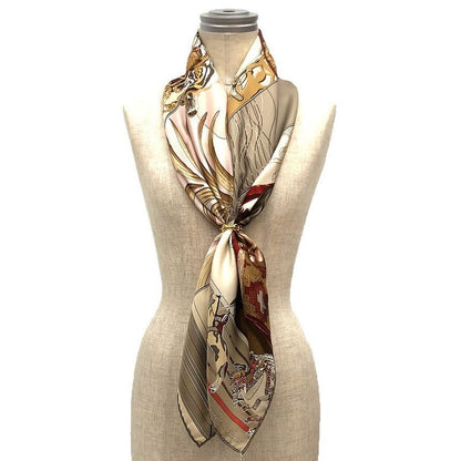 Super Hermes Scarf Carre 90 Carre ON Carres Pink And Beige Aq12140