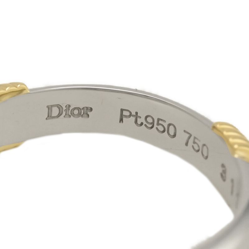 Christian DIOR Ring / YG / 750 X Pt950 Combination - Pmain - 4.5g / #10 / #50 /