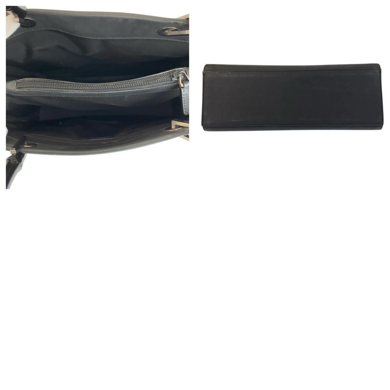 Gucci Bamboo Black Leather 002 1010 Handbag Tote Bag Women 505777