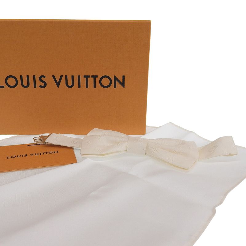 Boxed Super Louis Vuitton M77098 Noupapillon Jacquard 100% Silk Monogram Bow