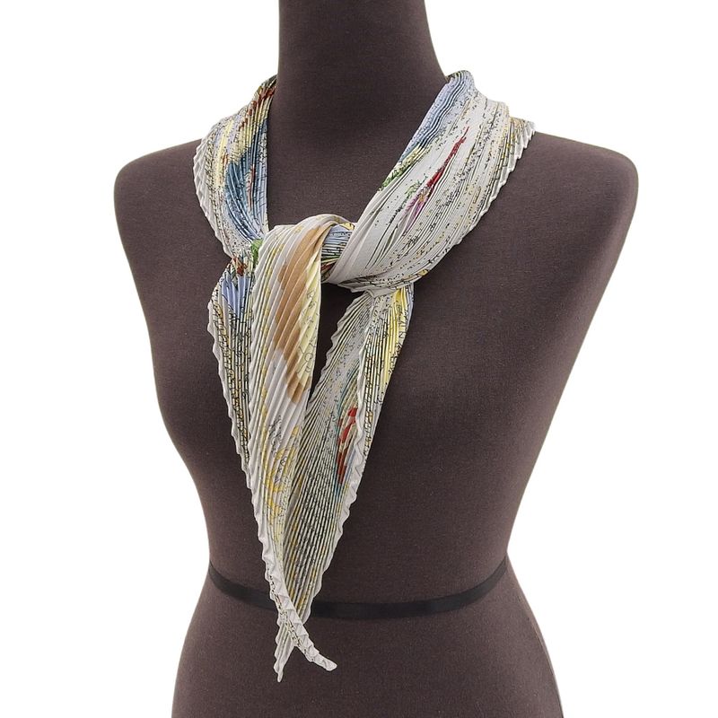 Boxed Super Hermes Rare Item Mont Sainct Michel Mont Saint Michel Pleated Scarf