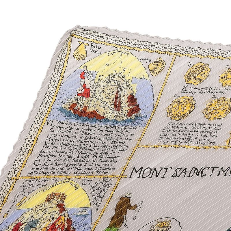 Boxed Super Hermes Rare Item Mont Sainct Michel Mont Saint Michel Pleated Scarf
