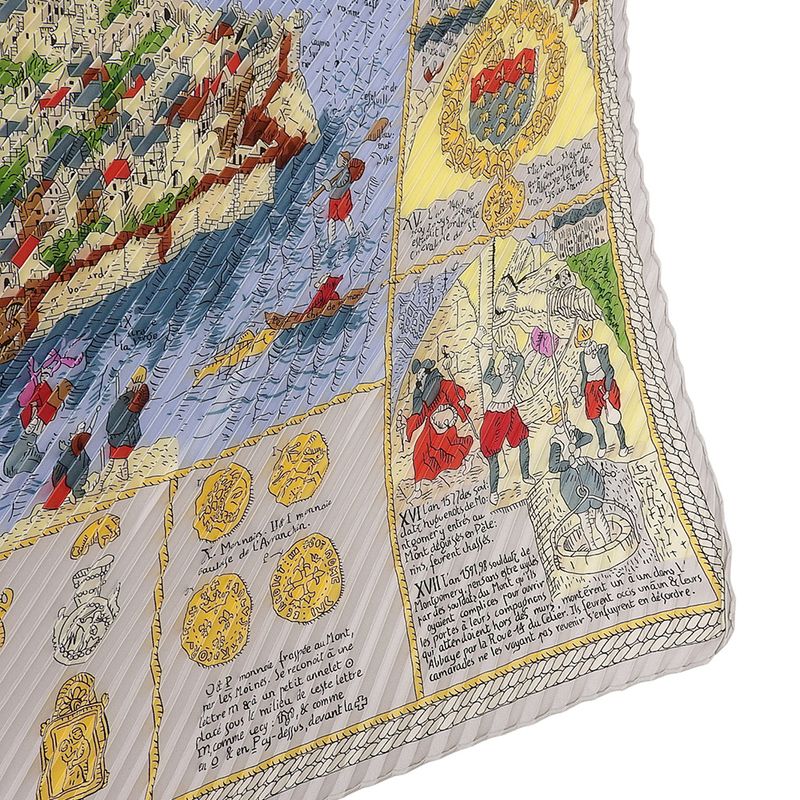 Boxed Super Hermes Rare Item Mont Sainct Michel Mont Saint Michel Pleated Scarf