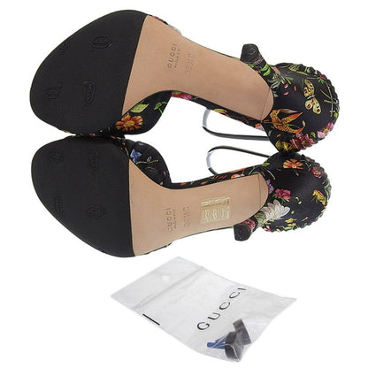 Gucci Vintage Flora Silk Satin Heeled Sandals 36.5 23-23.5cm (9.25in) 2025 Item