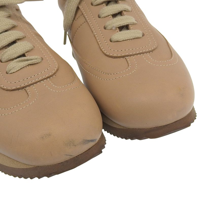 Hermes Quick H Logo Calf Leather Flat Sneakers 37 23.5-24cm (9.45in) Ladies