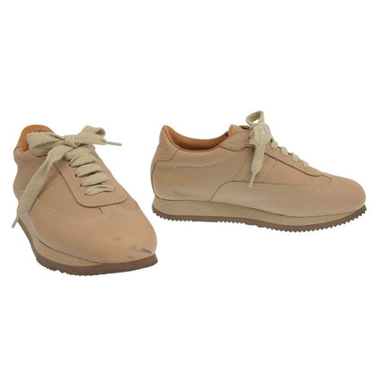 Hermes Quick H Logo Calf Leather Flat Sneakers 37 23.5-24cm (9.45in) Ladies