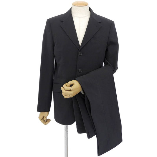Prada Black Tag A8050 Polyester Satin Tailored Jacket Slacks Setup Suit 48