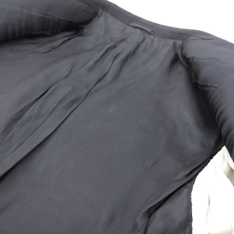 Prada Black Tag A8050 Polyester Satin Tailored Jacket Slacks Setup Suit 48