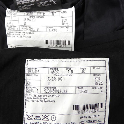 Prada Black Tag A8050 Polyester Satin Tailored Jacket Slacks Setup Suit 48
